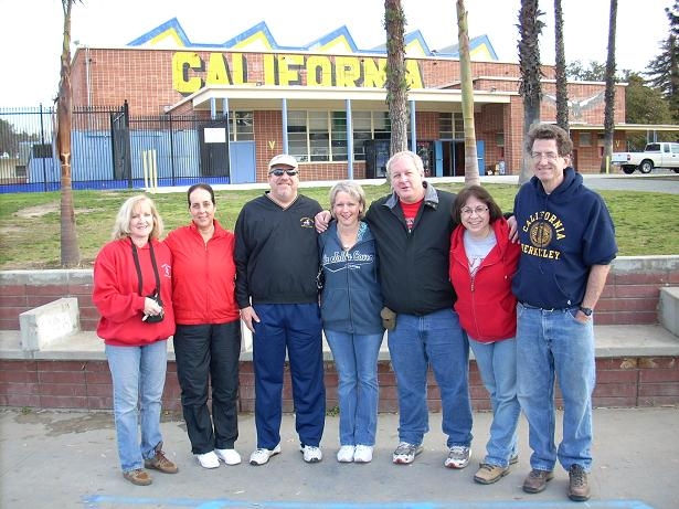 We are all alumni of California High School in Whittier, California. (L-R) Wendy Arrington 74, Lark (Frieze) Hickey 75, Dan McMillan 76, Ida (Qualls) Arias 76, Bill Qualls 74, Cristy (Estrada) Atherton 74, Jim Danielsen 73. 